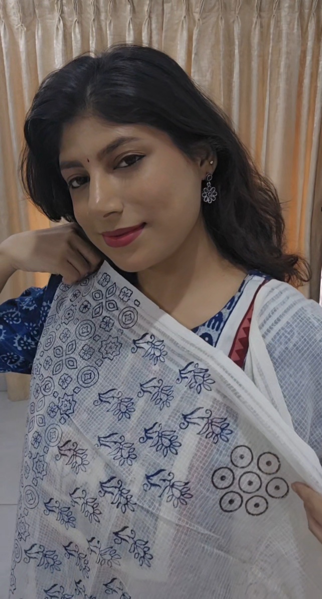 Indigo Blue Cotton Salwar Kameez Set - Image 6