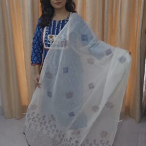 Indigo Blue Cotton Salwar Kameez Set