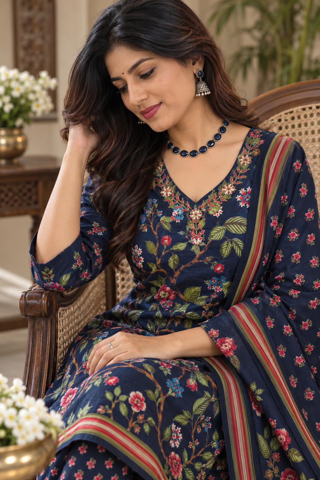 Pure Jaipur Cotton Suit Set with embroidery - Image 3