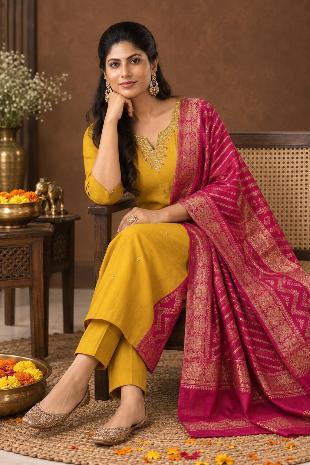 Roman Silk Embroidered Suit Set - Image 2