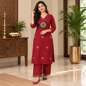 Pure Jaipur Cotton co ord Set with embroidery