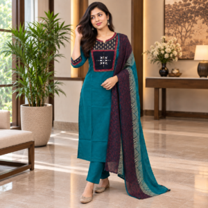 Cotton Embroidered Suit Set