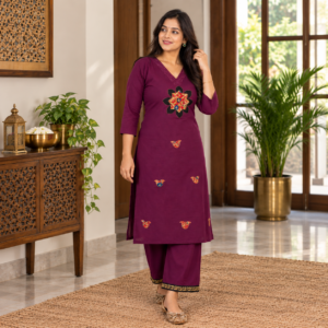 Pure Jaipur Cotton co ord Set with embroidery