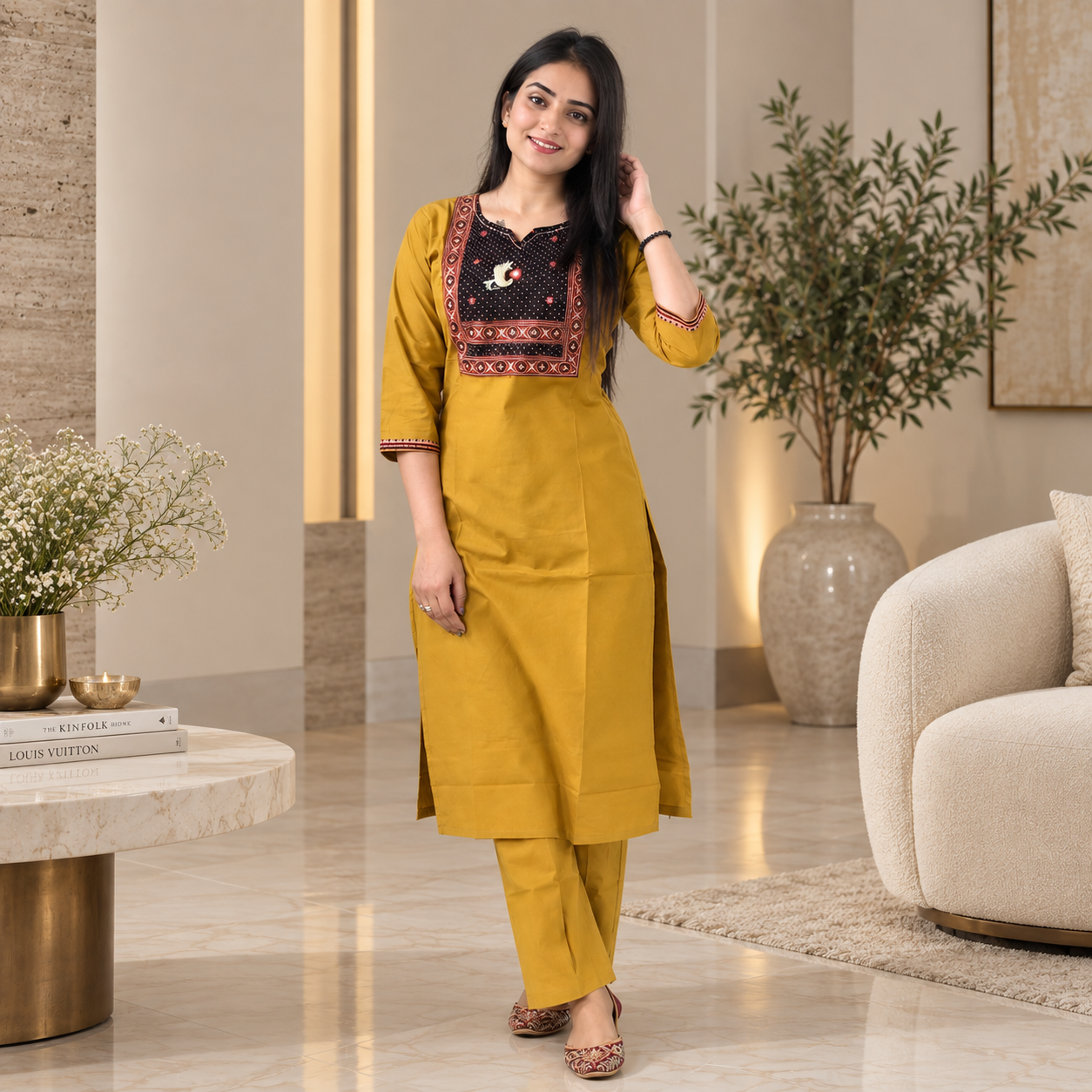 Pure Jaipur Cotton co ord Set with embroidery