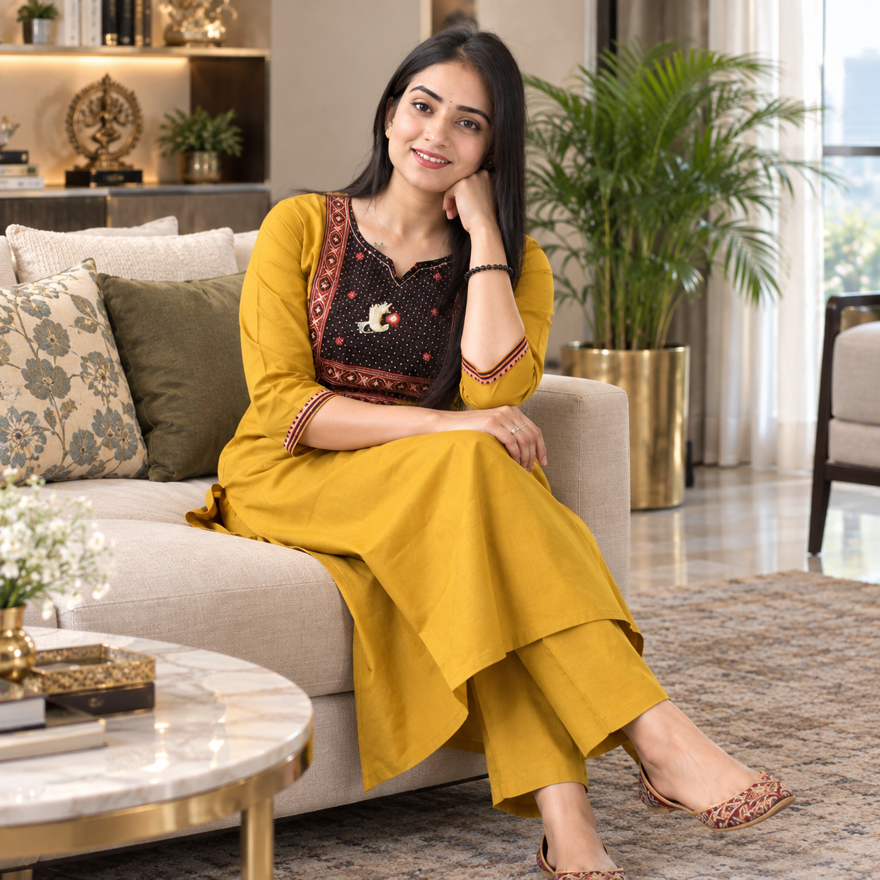 Pure Jaipur Cotton co ord Set with embroidery - Image 3
