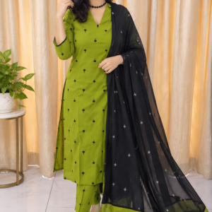 Soft Cotton Embroidered Salwar Suit Set with lining