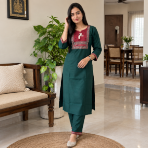 Pure Jaipur Cotton co ord Set with embroidery